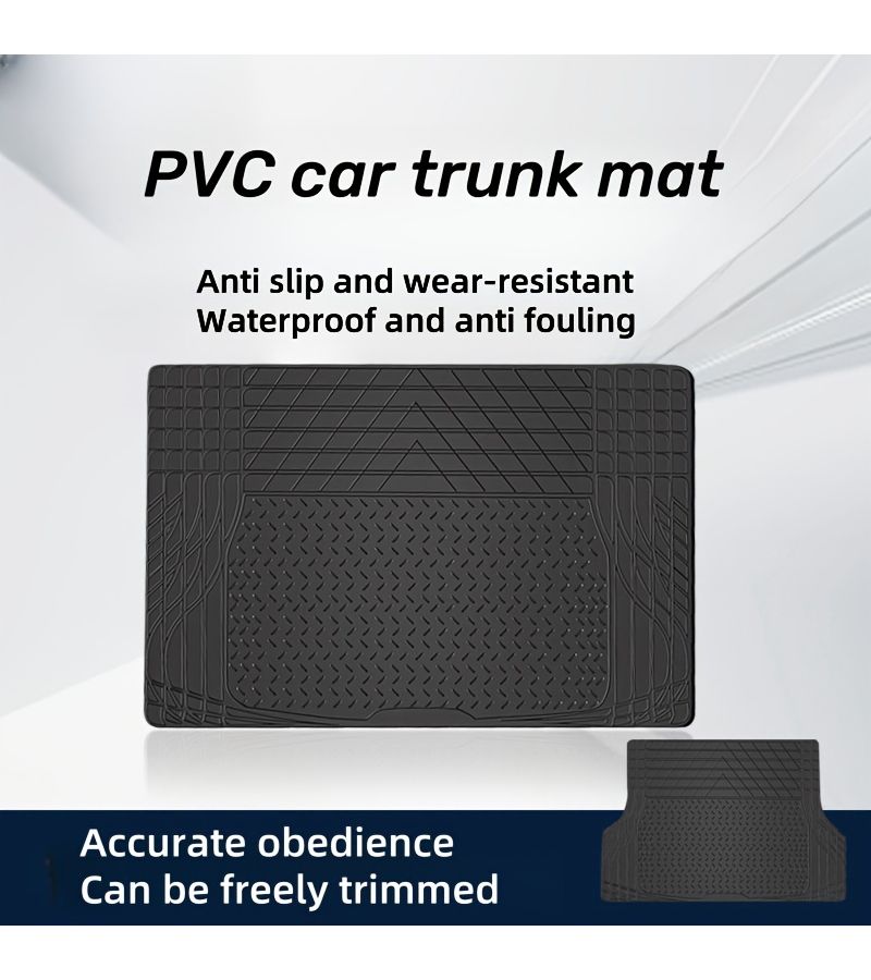 Black PVC Universal Car Trunk Liner Anti Slip Cargo Mat - Image 4