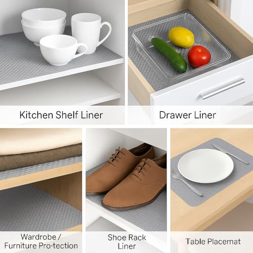 AERYS Food Grade Washable Anti Slip Mat/Sheet Waterproof, Washable Shelf Liner Roll Sheet for Kitchen, Bathroom, Drawers, Cabinets, Fridge & Table Mat (1, 45 Cm x 500 Cm Roll) - Image 4