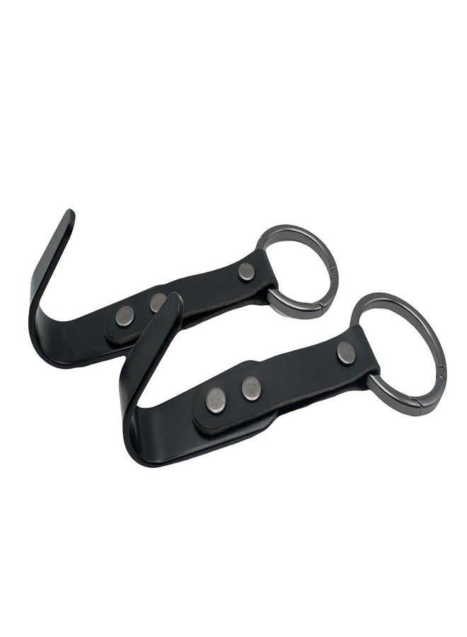 IQ Labs Headrest Hooks Car Bag Back Seat Headrest Hook for Car 2 Pack Black (Black Black Hook) - Image 4