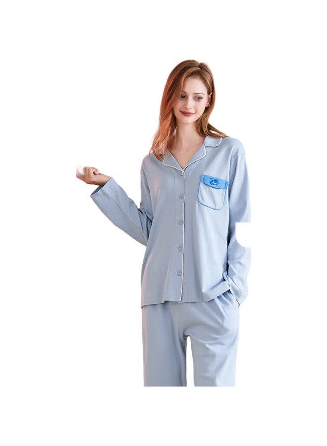 Fenton Mingxing Fan Chengcheng Same Style Anti-Mite Pure Cotton Pajamas, Women'S Autumn And Winter Long-Sleeve Men'S Loungewear Set - Image 1