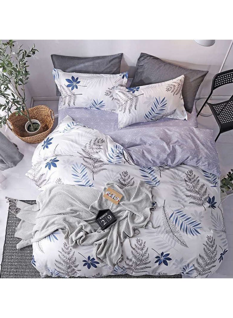 4 Piece Single Size Without Filler Duvet Cover Set 1 Duvet Cover + 1 Fitted Sheet + 2 Pillow Cases Microfibre