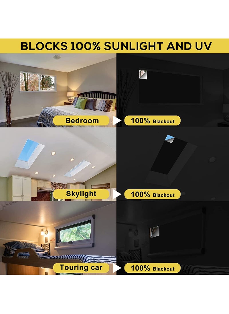 Alruht - DIY Blackout Curtains with Self Adhesive Fasteners, Portable Blackout Curtain for Bedroom Nursery and Attic, 78*57 inch - Image 1