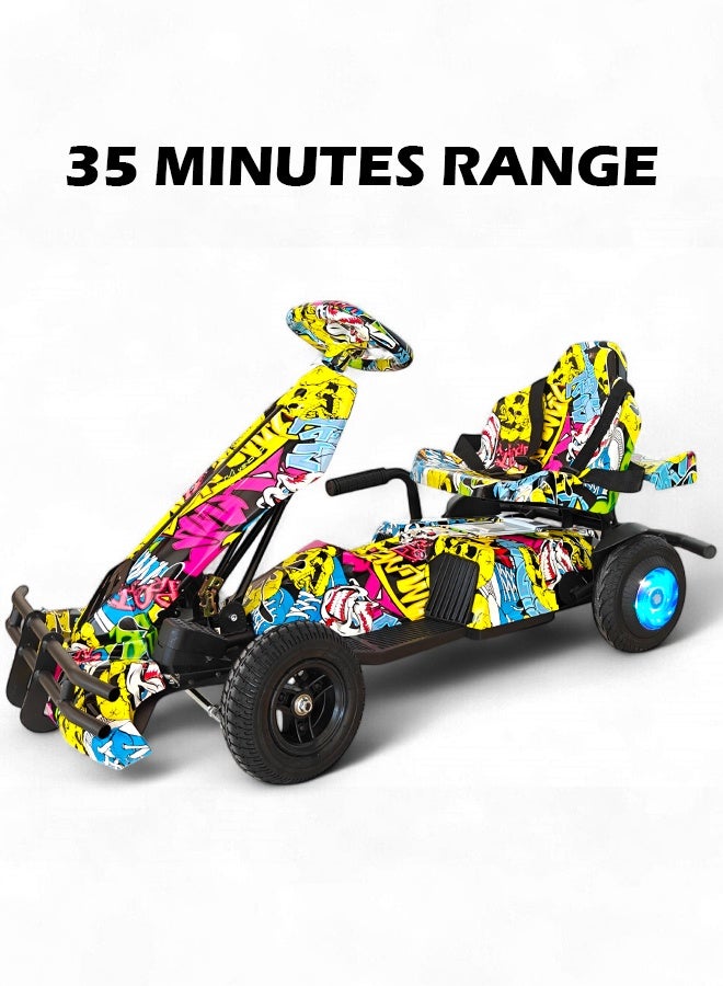 حصان الريح سيارة جو كارت كهربائية للأطفال بمحرك 250 واط، بطارية 36 فولت 4 أمبير، سرعة 20 كم/ساعة، إطارات 8 بوصة، إطار من سبائك الصلب، زر الرجوع للخلف، عجلات LED، وقت ركوب 35 دقيقة، سيارة سباق 4 عجلات للأطفال، لعبة ركوب - Image 3