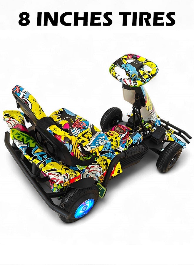 حصان الريح سيارة جو كارت كهربائية للأطفال بمحرك 250 واط، بطارية 36 فولت 4 أمبير، سرعة 20 كم/ساعة، إطارات 8 بوصة، إطار من سبائك الصلب، زر الرجوع للخلف، عجلات LED، وقت ركوب 35 دقيقة، سيارة سباق 4 عجلات للأطفال، لعبة ركوب - Image 5