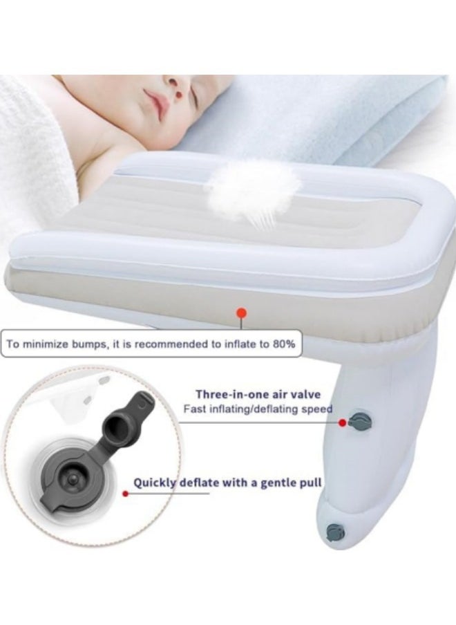 GGEROU - Toddler Travel Bed Inflatable Toddler Airplane Bed Kids Bed Airplane Inflatable Bed Kids Car Seat Extender Toddler Air Mattress with Hand Pump Travel Bag Safety Belt - Image 1