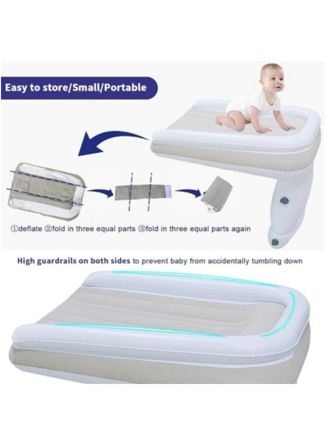 GGEROU - Toddler Travel Bed Inflatable Toddler Airplane Bed Kids Bed Airplane Inflatable Bed Kids Car Seat Extender Toddler Air Mattress with Hand Pump Travel Bag Safety Belt - Image 1