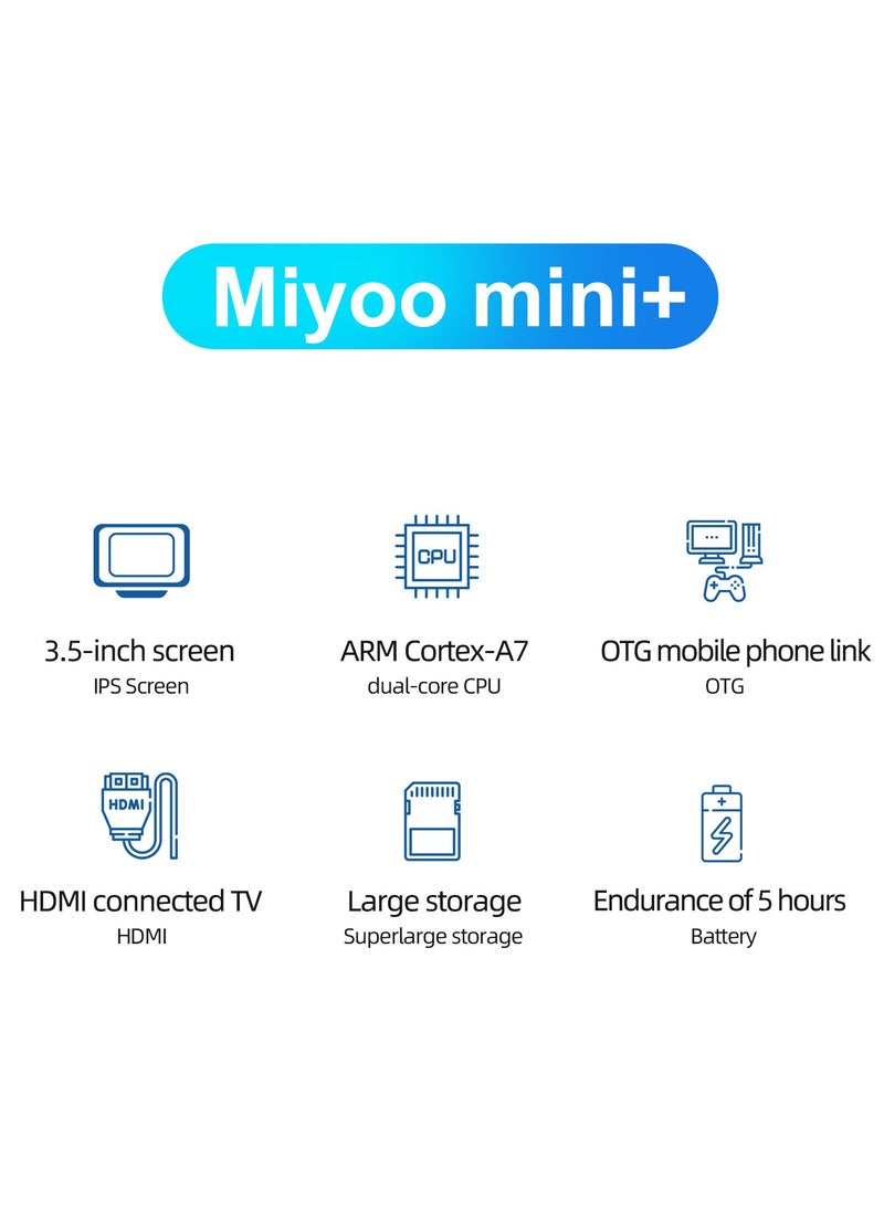 Miyoo - Miyoo Mini Plus+ Portable GBA Game PS1 Handheld Game Console (White 32G) - Image 1