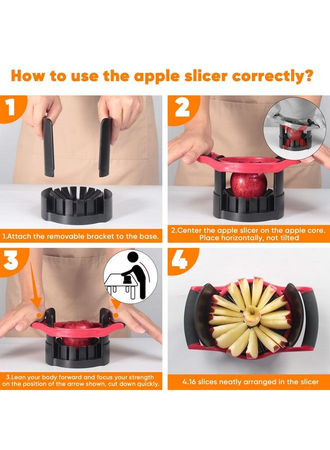 Newness [Upgraded] Newness 5.12 Inch Large Apple Slicer, Cut 16 Thin Slices All the Way Through, HEAVY - DUTY Stainless Steel Apple Corer & Slicer for Fruits & Vegetables - Dishwasher Safe - Image 3