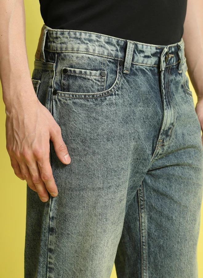 Styli Men Relaxed Fit Faded Jeans By Bene Kleed