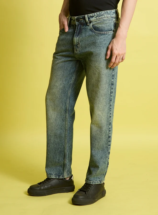 Styli Men Relaxed Fit Faded Jeans By Bene Kleed
