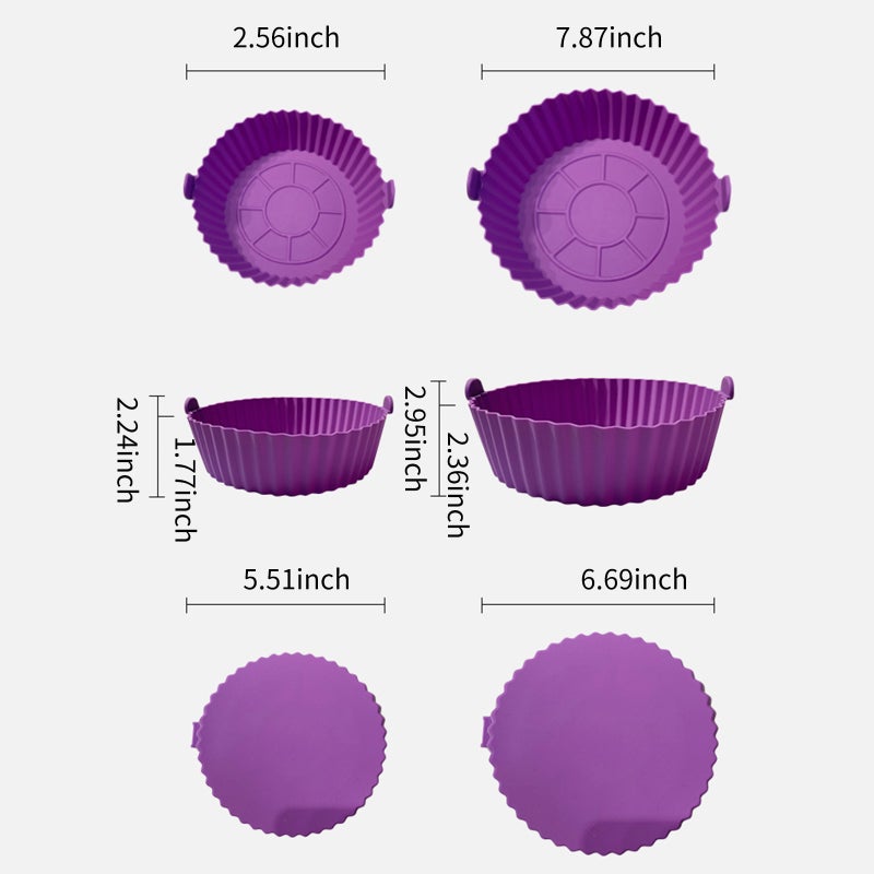 Reusable Air Fryer Liner Silicone Air Fryer Pot Easy Cleaning Round Silicone Liner Replacement for 3L to 5L Air Fryer - Image 2