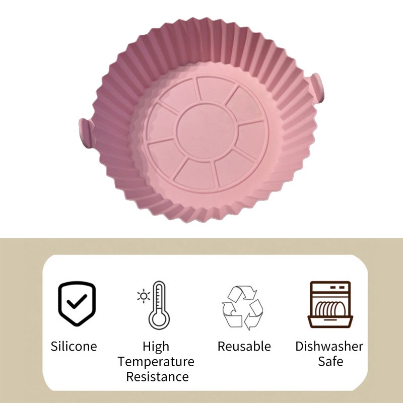 Reusable Air Fryer Liner Silicone Air Fryer Pot Easy Cleaning Round Silicone Liner Replacement for 3L to 5L Air Fryer - Image 3