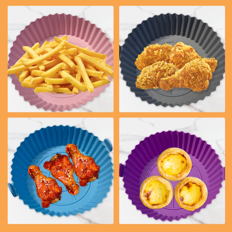 Reusable Air Fryer Liner Silicone Air Fryer Pot Easy Cleaning Round Silicone Liner Replacement for 3L to 5L Air Fryer - Image 4