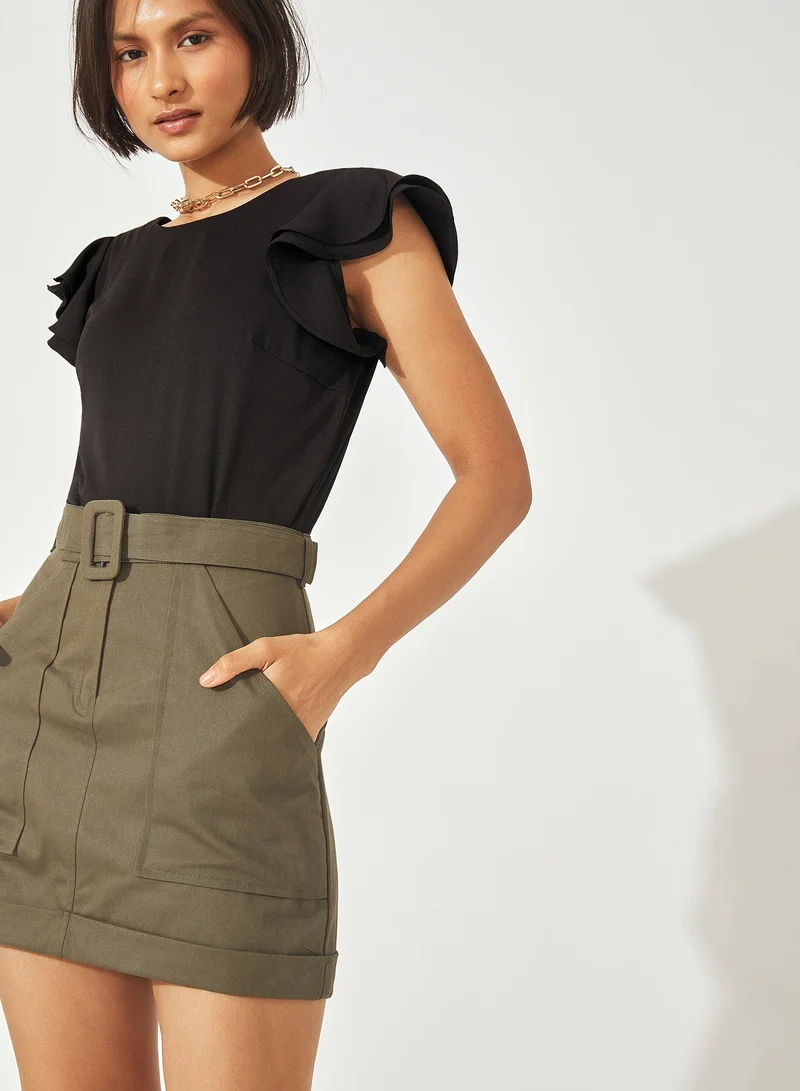 The Label Life Belted Mini Skirt