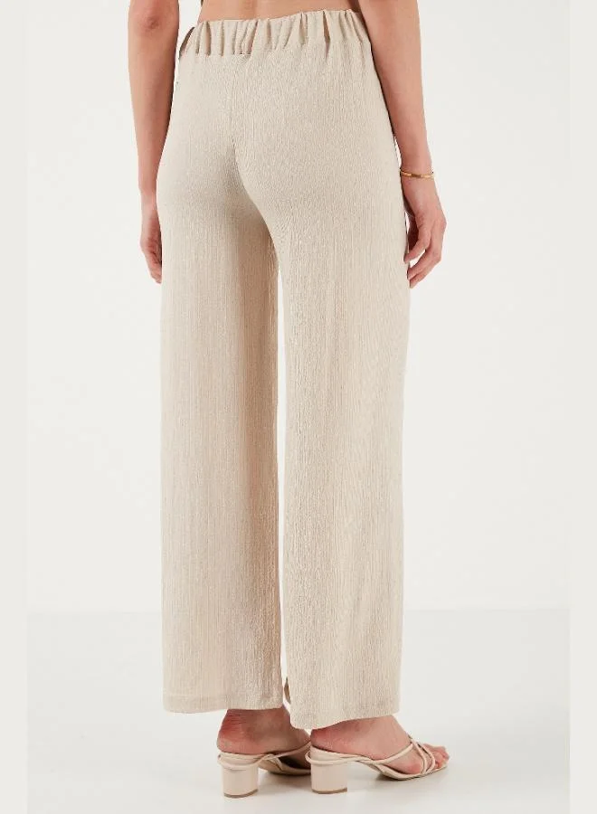 Lela Lela Waist-Tied Relaxed Cut Crinkle Fabric Trousers Women's TROUSERS 5869016