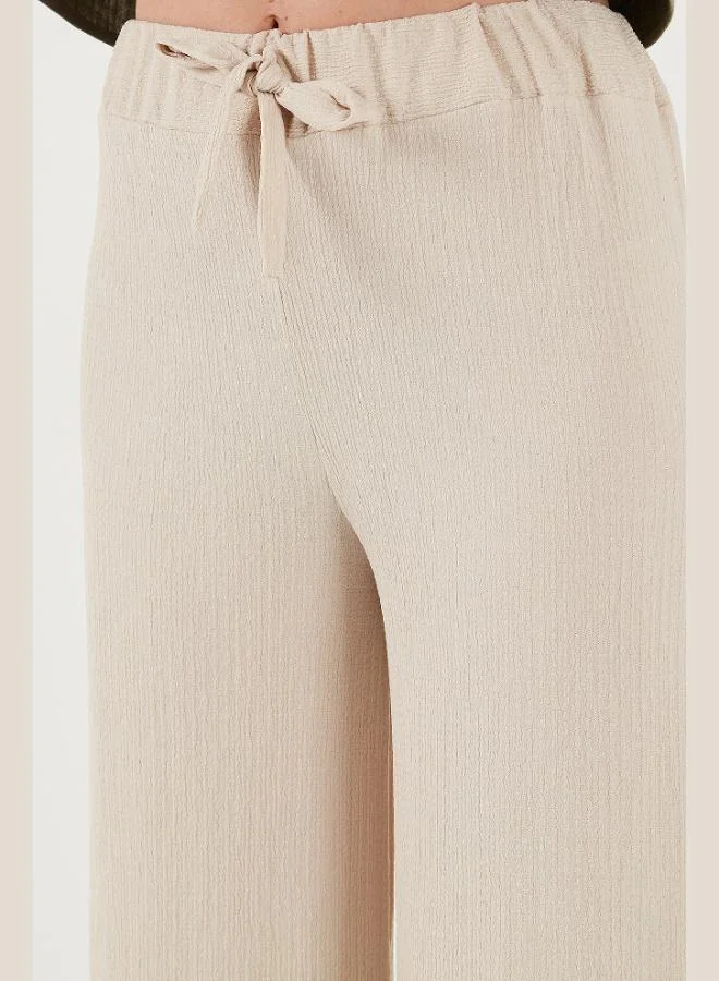 Lela Lela Waist-Tied Relaxed Cut Crinkle Fabric Trousers Women's TROUSERS 5869016