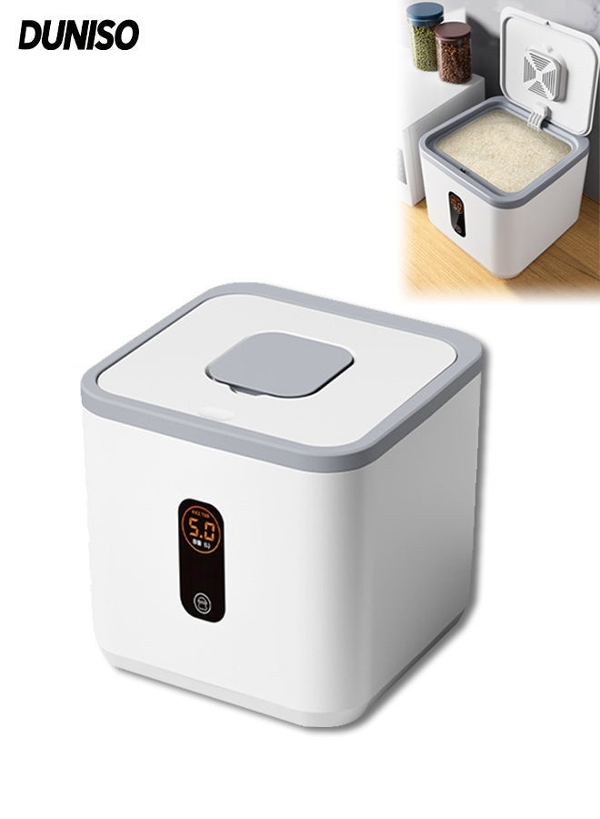 DUNISO Rice Dispenser, Airtight Household Rice Storage Container with Free Measuring Cup, Multifunctional Moisture Insect-proof Food-grade Rice Organizer - Image 1