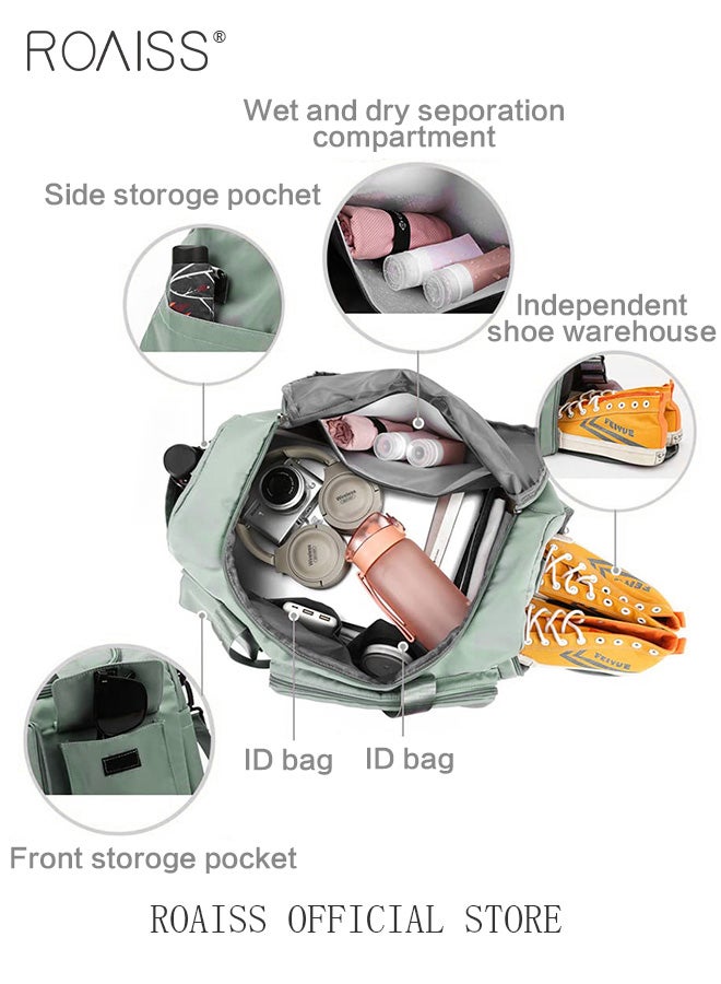 roaiss Duffle Bag for Women Sports with Wet Pocket Shoe Compartment Overnight Weekender Travel Bag Thicken Sports Tote Gym Bag Workout Carry on Bag with Adjustable Strap - Image 3