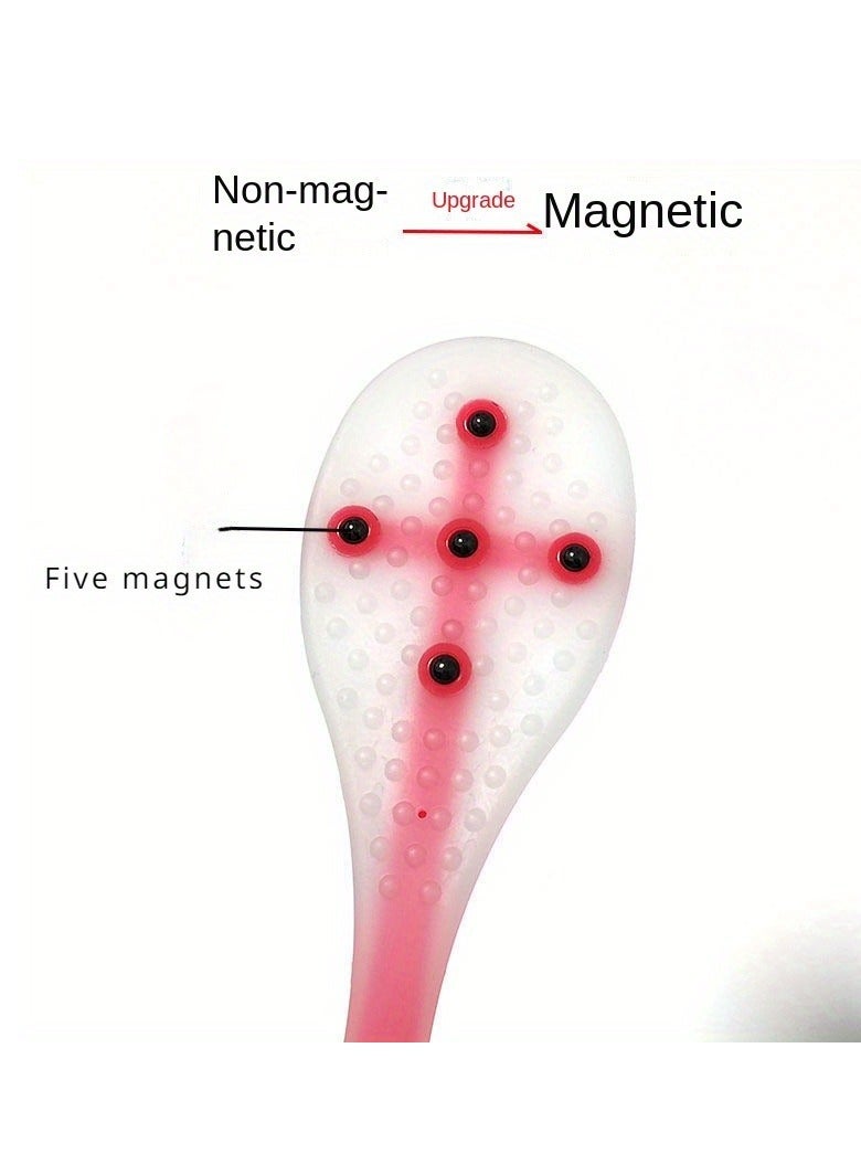 1pcs Magnetic Health Silicone Meridian Tapping Board, Meridian Tapping Board Stick Tapping Board Knock Back Tapping Stick Health Tapping (Red) - Image 2