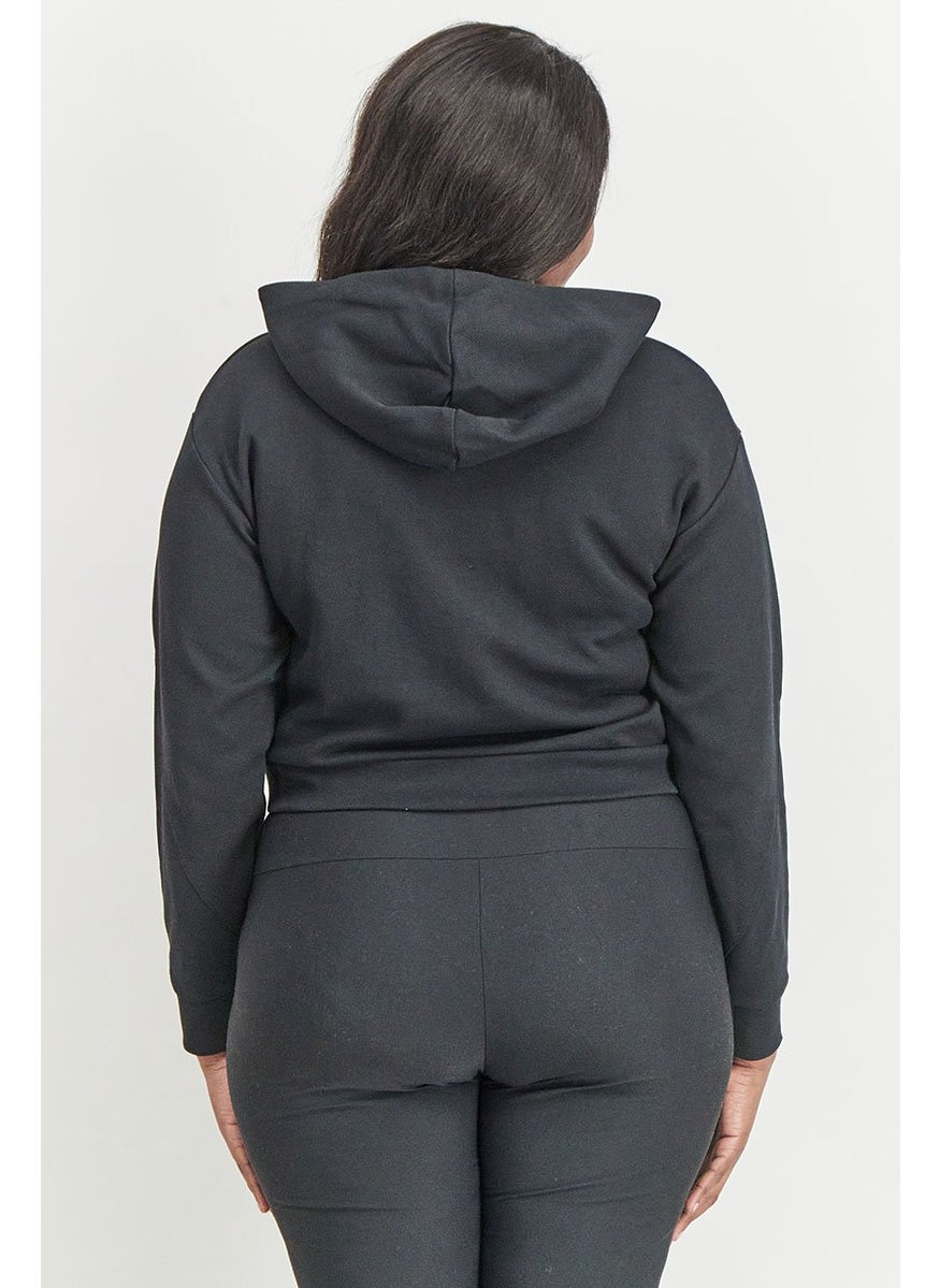 PUMA Women Regular Fit Hooded Long Sleeve Sweatshirt, Black  - Image 4