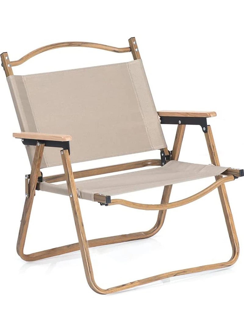 Generic Folding Camping Chair, Lightweight Camping Backpack Chair Foldable, Portable Beach Chair For Camping Hiking Travel Beach Picnic BBQ Outdoor  (Khaki Color)  - Image 1
