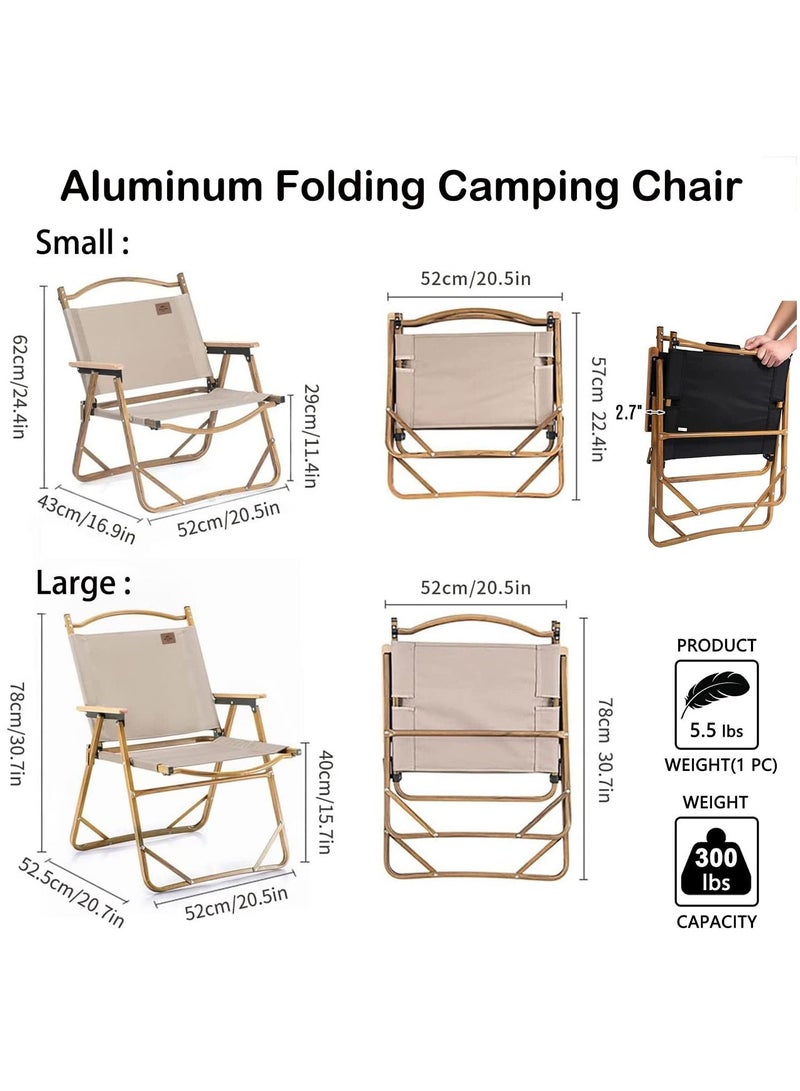 Generic Folding Camping Chair, Lightweight Camping Backpack Chair Foldable, Portable Beach Chair For Camping Hiking Travel Beach Picnic BBQ Outdoor  (Khaki Color)  - Image 3