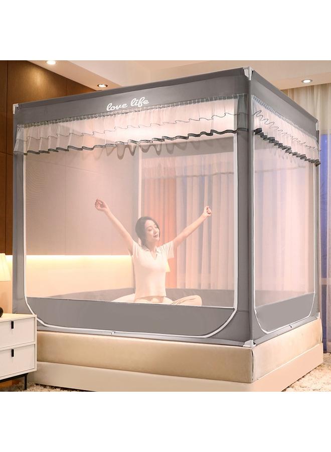 Bluejw Summer Three-door Children's Anti-fall Sitting Bed Mosquito Net Student Dormitory Home Mother And Child Bracket Zipper Mosquito Net Wholesale - Image 3