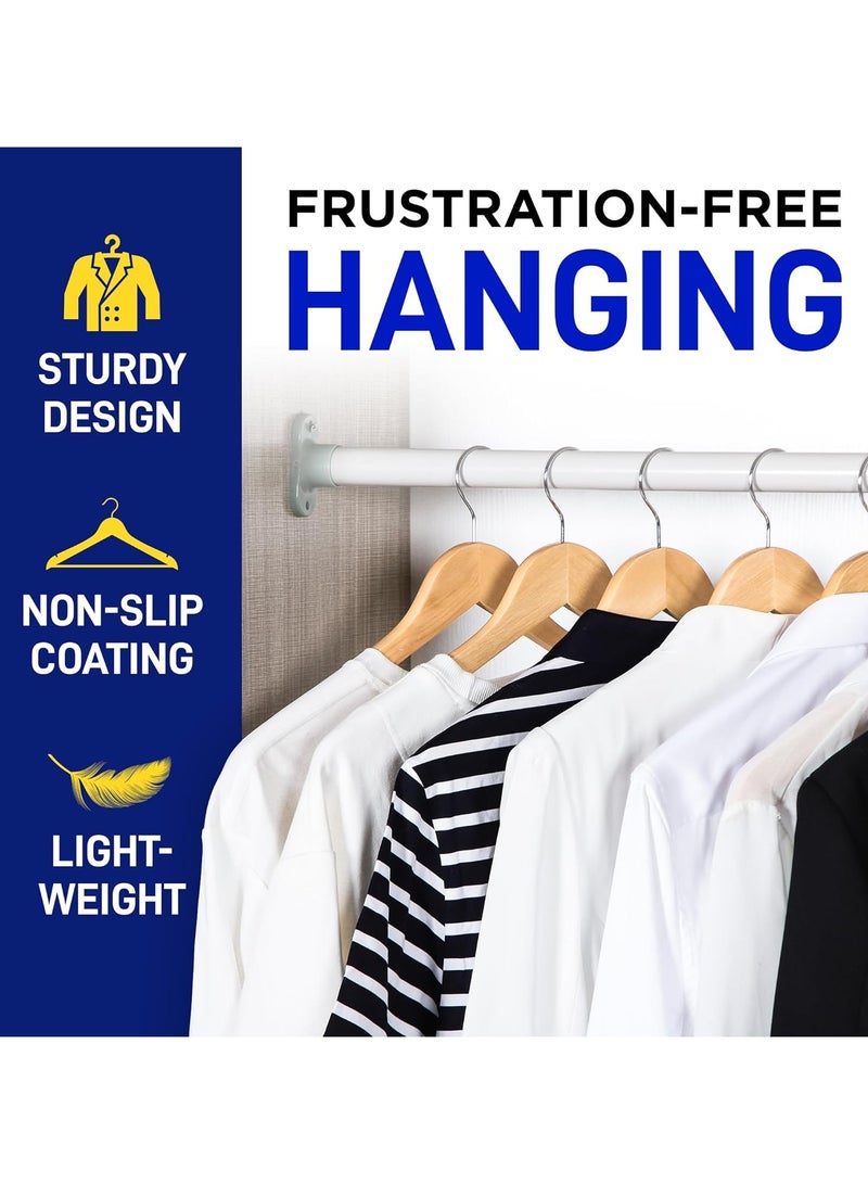 CityRiya-Long Wooden Hanger 50 Pieces Non-Slip Coat Hangers Suit Hangers Heavy Duty Robe Hangers for Closet Versatile Closet Space-Saving Hanger Pant Bar Clothes Hangers for Shirts, Jackets, Dress, Pants - Image 3