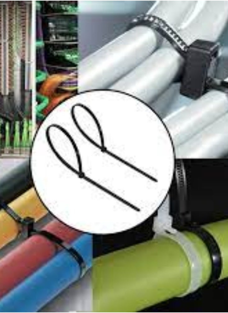 KNP - KNP Black Multi-Purpose Nylon Cable Ties (450x7.6mm) are essential for professionals and DIY enthusiasts, offering reliable and efficient solutions for all your cable management and bundling needs. - Image 1