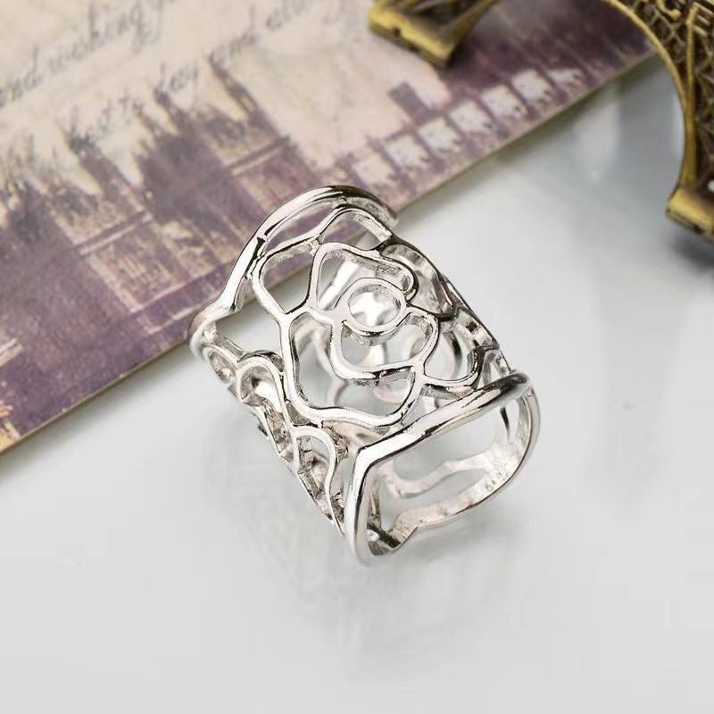 New Versatile Scarf Clip Floral Hollow Business Shawl Wrap Holder 118 silver  - Image 1