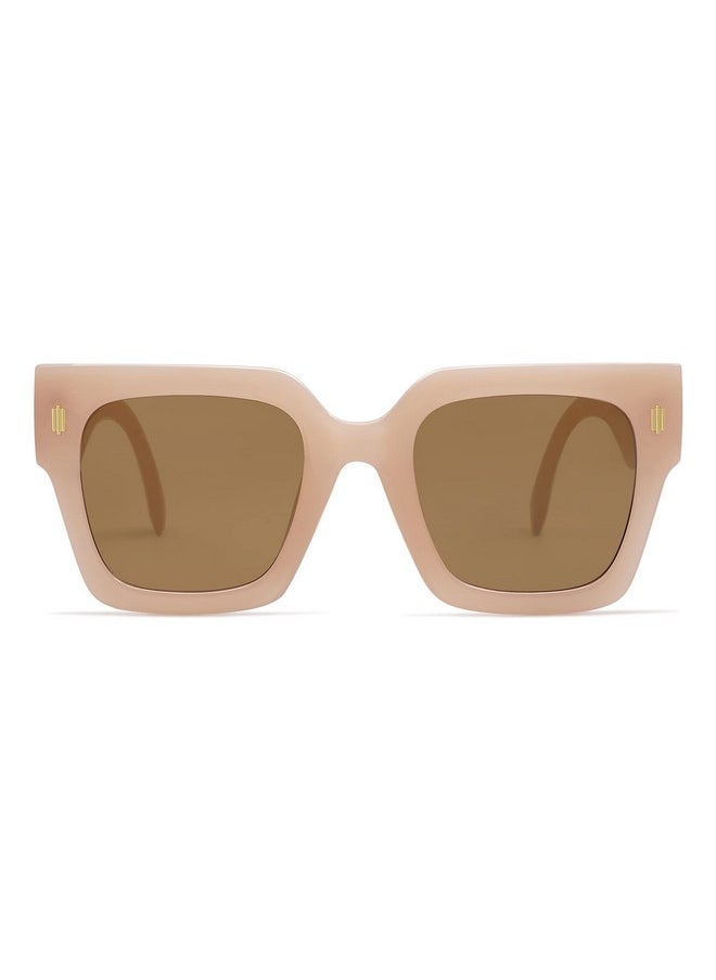 Sojos Vintage Oversized Square Sunglasses For Womenretro Womens Luxury Big Sun Glasses Uv400 Protection Sj2194 Cream Brown  - Image 1
