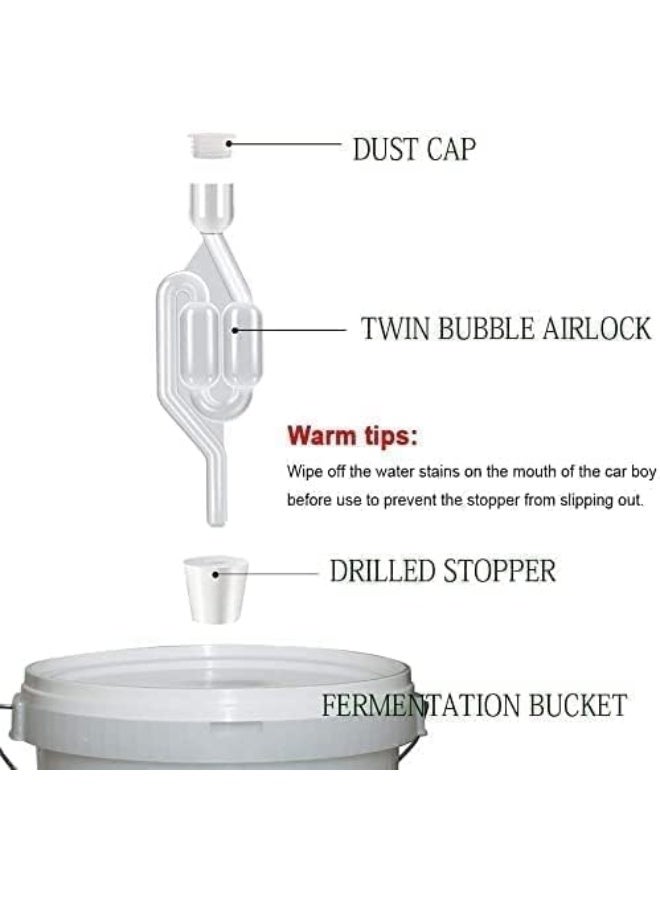 Sylqvxh 3 Pack S-Shape Airlock for Fermentation with 3 Stoppers Bubble Sealing Valve Airlock for Home DIY Fermentation,Airlocks for Fermenting - Image 5