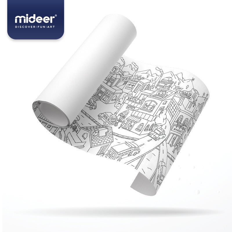 Mideer Milu Children'S Graffiti Theme Scene Painting Coloring Paper Baby Graffiti Coloring Painting 10 M Painting Paper - Image 2
