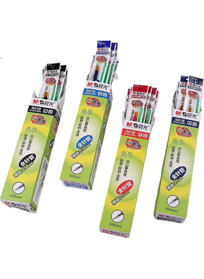 M.G Chenguang (M&G) 0.38Mm Blue Gel Pen Refill, Push-Button Style, Smooth Writing, G-5 Full Needle Tube Pen Tip, Ink Refill 9019B, 20 Pieces (1 Eraser Included) - Image 3