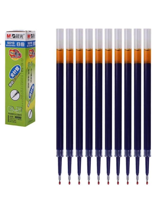 M.G Chenguang (M&G) 0.38Mm Blue Gel Pen Refill, Push-Button Style, Smooth Writing, G-5 Full Needle Tube Pen Tip, Ink Refill 9019B, 20 Pieces (1 Eraser Included) - Image 2