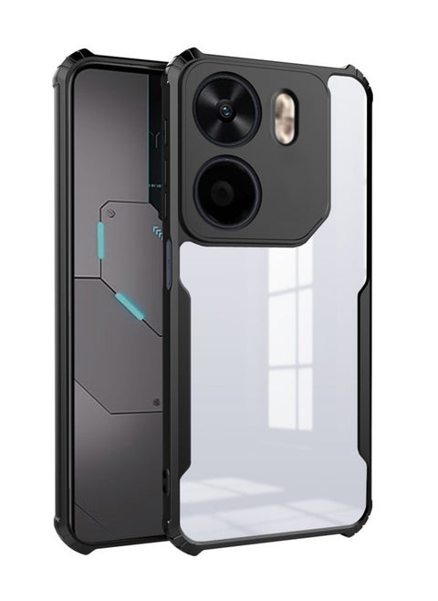 for Motorola G05/E15 Case, Ultra Thin Lightweight, Soft TPU Bumper, Acrylic Clear Back Cover Motorola G05/E15, Black