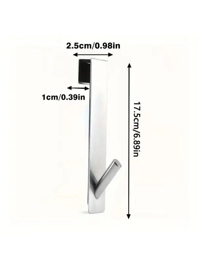 4 Pack Silvery Stainless Steel Shower Door Hooks Heavy Duty 50LB Load Bearing Towel Hangers - Image 4