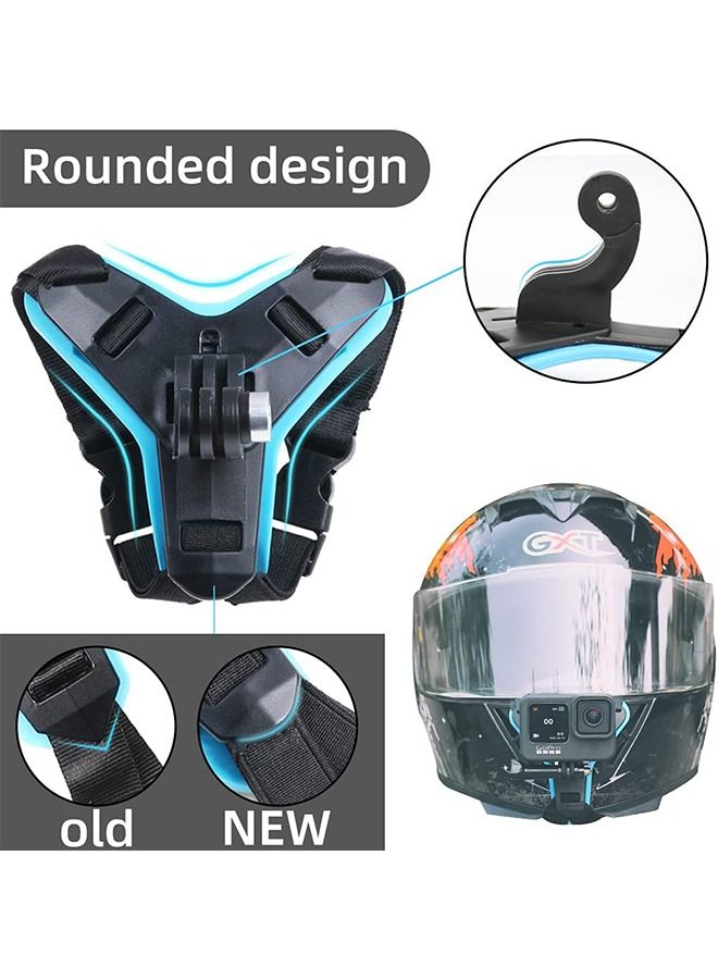 Sharpdo Motorcycle Helmet Chin Mount for GoPro Camera Anti-Slip Anti-Shock Black Blue - Image 5