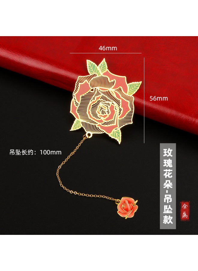 HELPS Creative Metal Painted Bookmark Chinese Style Brass Tassel Retro Student Exquisite Gift Bookmark Wenchuang - Image 1