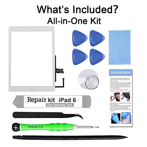 TSIOFO for iPad 6 (6th Gen 2018) A1893 A1954 Screen Replacement Glass Touch Digitizer Repair Kit with Home Button & Tools - Only for iPad 6 6th Generation (White) - Image 5