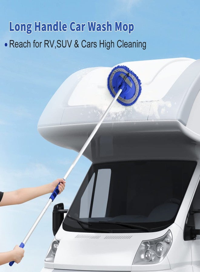Wontolf 62'' Car Wash Brush with Long Handle Chenille Microfiber Car Wash Mop Mitt Kit Scratch-Free Car Cleaning Brush Kit Car Care Kits with Replacement Head Supplies for Cars RV Truck Boat - Image 2
