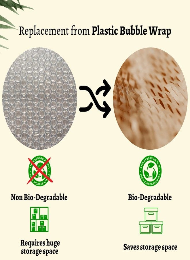 Ecosattva GreenWrap Eco-Friendly Expandable Paper Wrap - Replacement for Bubble Wrap - 380 mm x 100 meters, Pack of 1 (expandable upto 70%) - Image 3