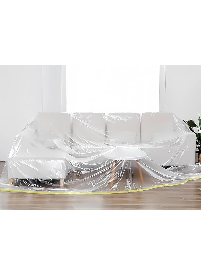 The Bros Plastic Sofa Couch Cover, Waterproof & Dustproof Plastic Sofa Storage Cover, Sofa Bed Couch Furniture Protector Cover Shelter for Moving Protection and Long Term Storage (240cm * 20m) - Image 1