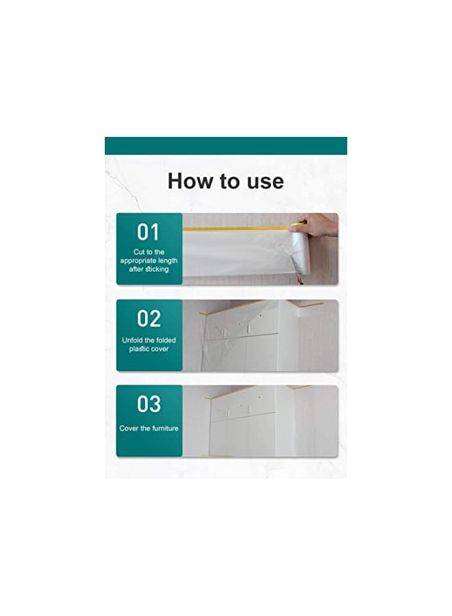 The Bros Plastic Sofa Couch Cover, Waterproof & Dustproof Plastic Sofa Storage Cover, Sofa Bed Couch Furniture Protector Cover Shelter for Moving Protection and Long Term Storage (240cm * 20m) - Image 3