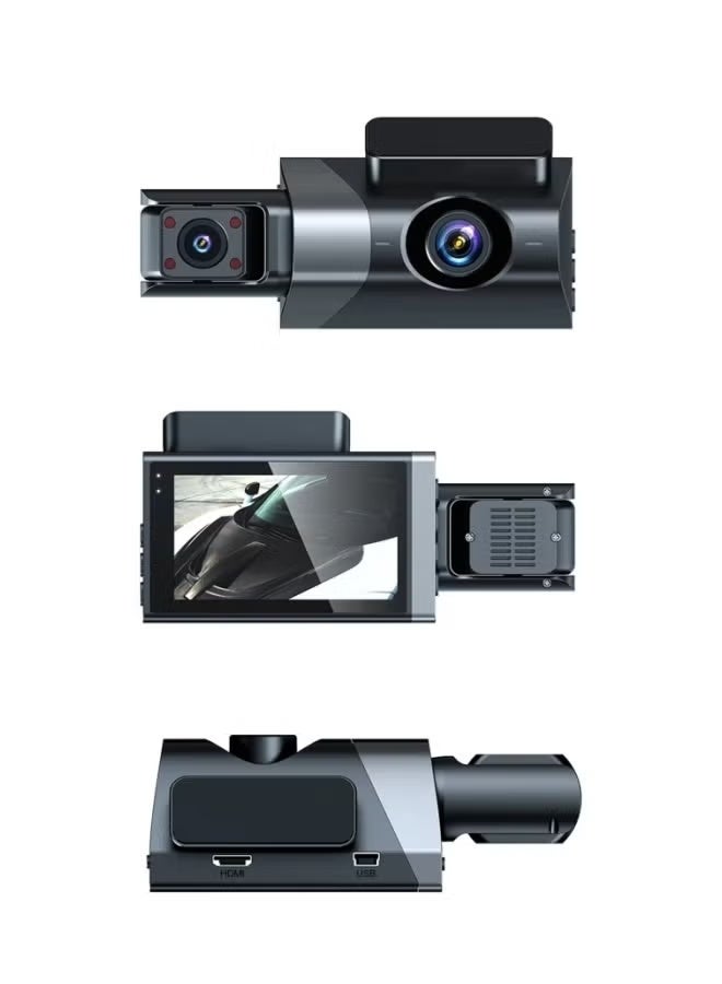 oldlaiben 3 Camera Dash Cam,3lens Wifi Car Dvr Camera Video Recorder,Front And Rear Inside Wifi Dash Car Camera ,Full Hd 170° Cyclic Recording,With 24h Parking Mode,Included 32GB Card(Built-In Wi-Fi GPS) - Image 2