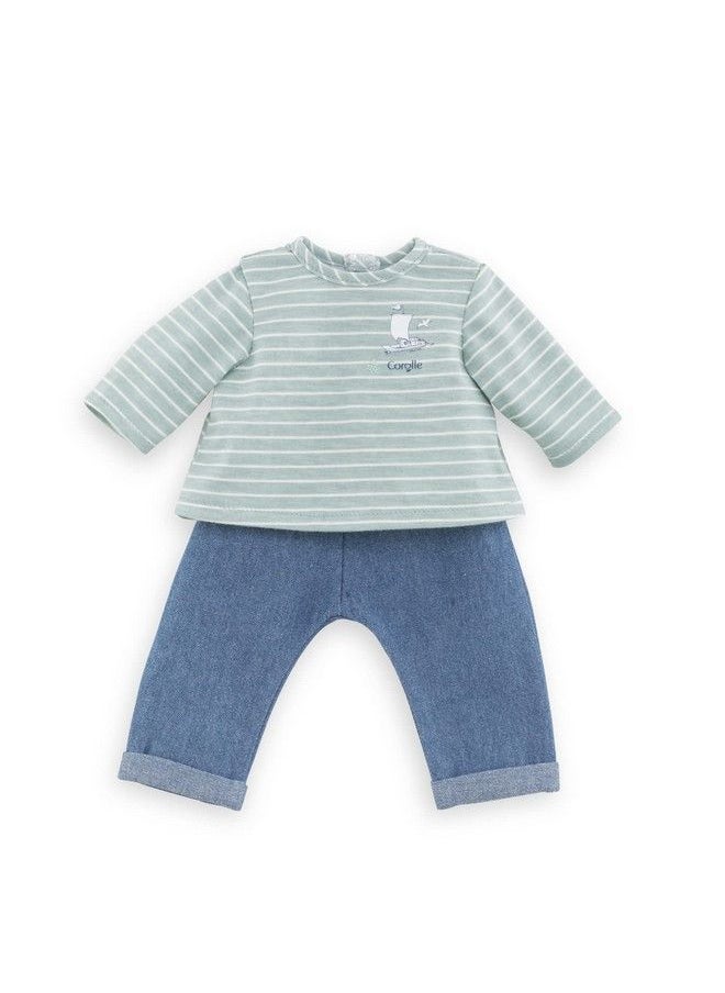 Corolle 12” Baby Doll Outfit Loire Riverside Pants & Striped Tshirt Mon Premier Poupon Clothing And Accessories Fit 12" Dolls For Kids Ages 18 Months And Up  - Image 1