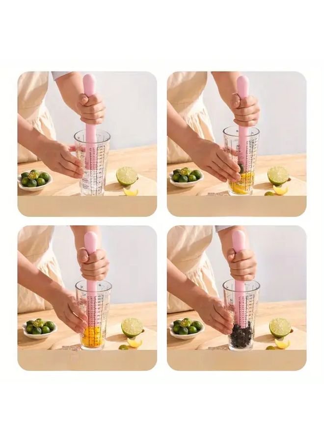 1pc Durable PP Plastic Cocktail Muddler 8.07inch Thick Waist Style Pink for Crushing Ice Juicing Milk Tea Cocktails Kitchen Gadget - Image 4