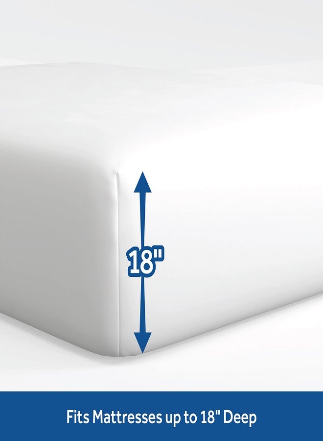 سيلي طقم ملاءات سيلي كلين كومفورت، قطن مخلوط، 300 خيط، مع أشرطة تثبيت محكمة - مقاس مفرد - أبيض - Image 2