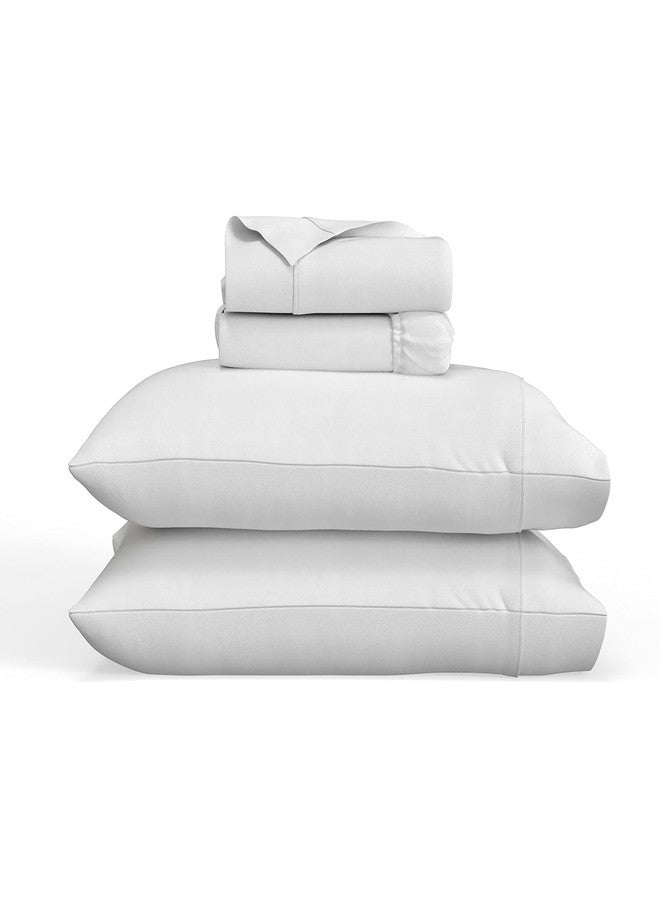 سيلي طقم ملاءات سيلي كلين كومفورت، قطن مخلوط، 300 خيط، مع أشرطة تثبيت محكمة - مقاس مفرد - أبيض - Image 1