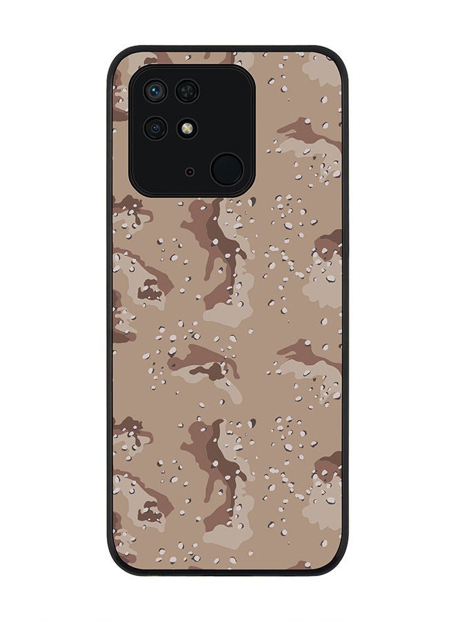 Stylizedd Rugged Black edge case for Redmi 10C 4G  Slim fit Soft Case Flexible Rubber Edges Anti Drop TPU Gel Thin Cover - Desert Storm Camo - Image 1